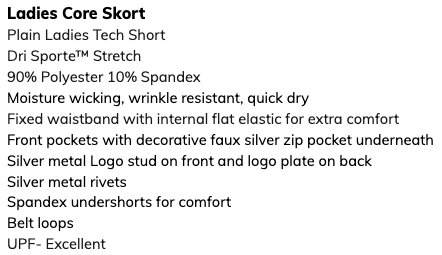 Sporte Leisure Ladies Core Skort