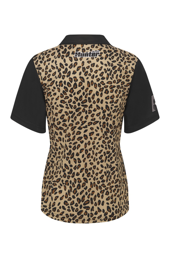 Ladies Zip Leopard Platinum Polo