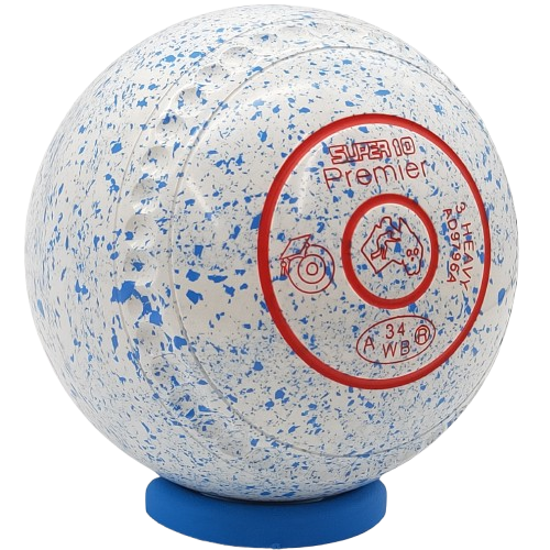 Greenmaster Super 10 Premier Size 3 White-Blue with full 40 Dimple Grip