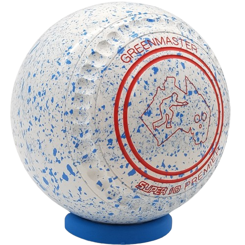 [SUP103AD9796A-50465-PP250417-SUP10ST34] Greenmaster Super 10 Premier Size 3 White-Blue with full 40 Dimple Grip